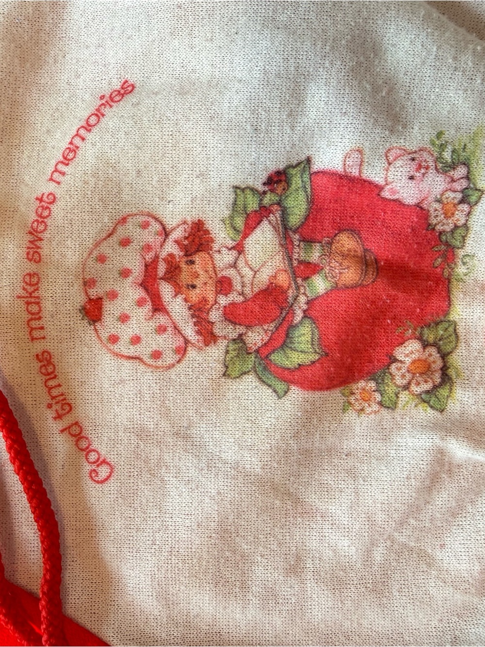 Vintage Toddler Girls Strawberry Shortcake Matching Hoodie Pants Track Set 1980s - Picture 9 of 13